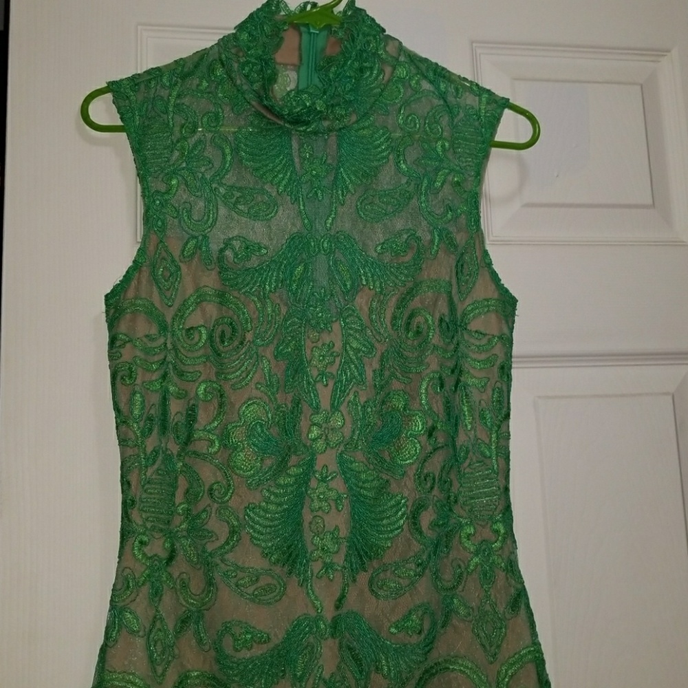 green lacey dress